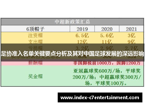 足协准入名单关键要点分析及其对中国足球发展的深远影响